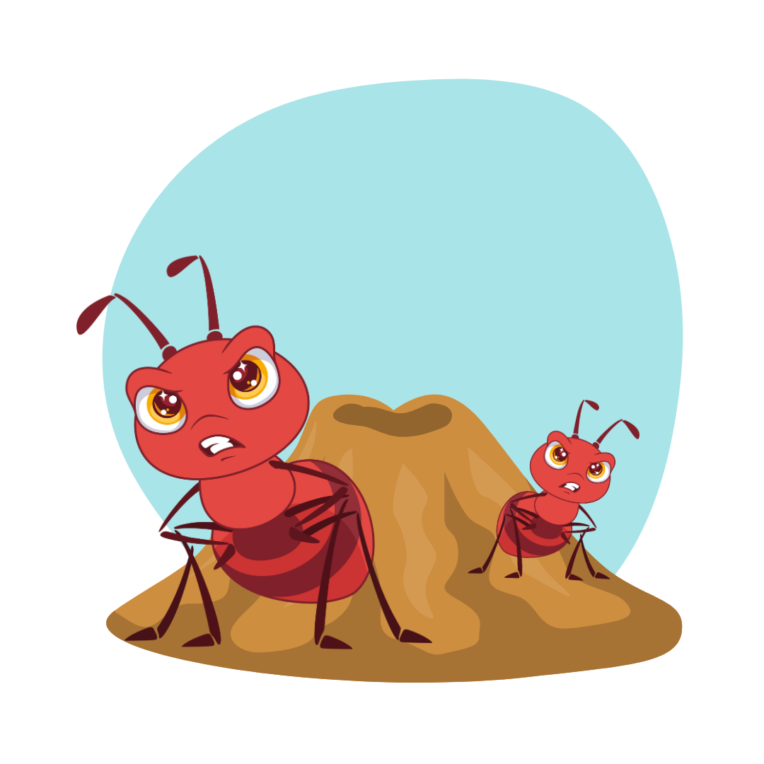 ants defending their hill graphic