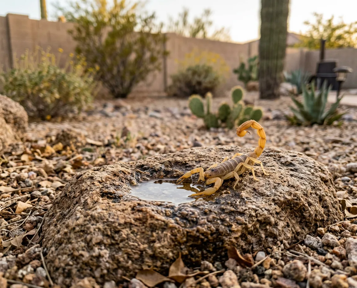 Scorpion near a water source