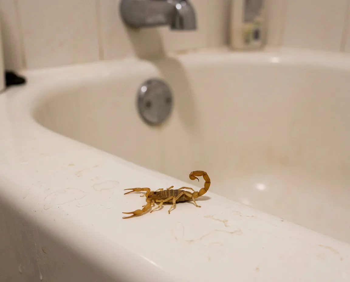 Scorpion found in a bathtub