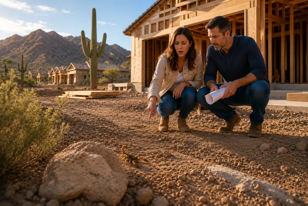 Scorpion activity in a new development community