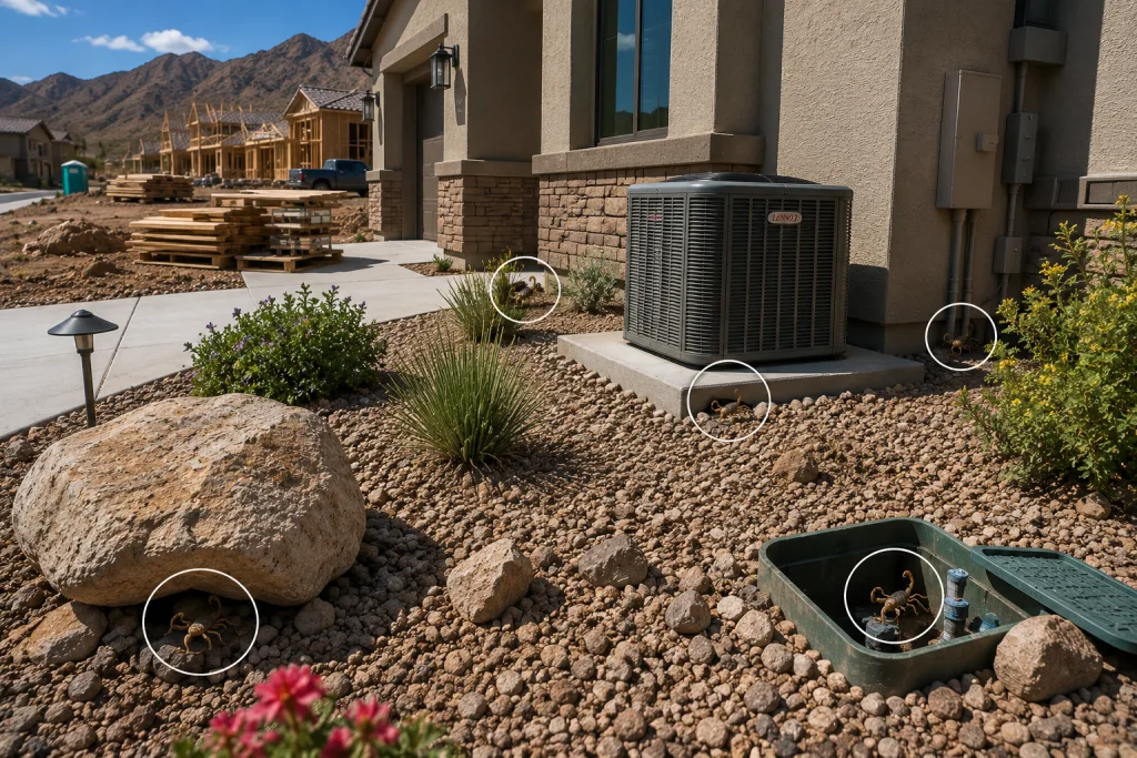 Where scorpions hide around new development homes